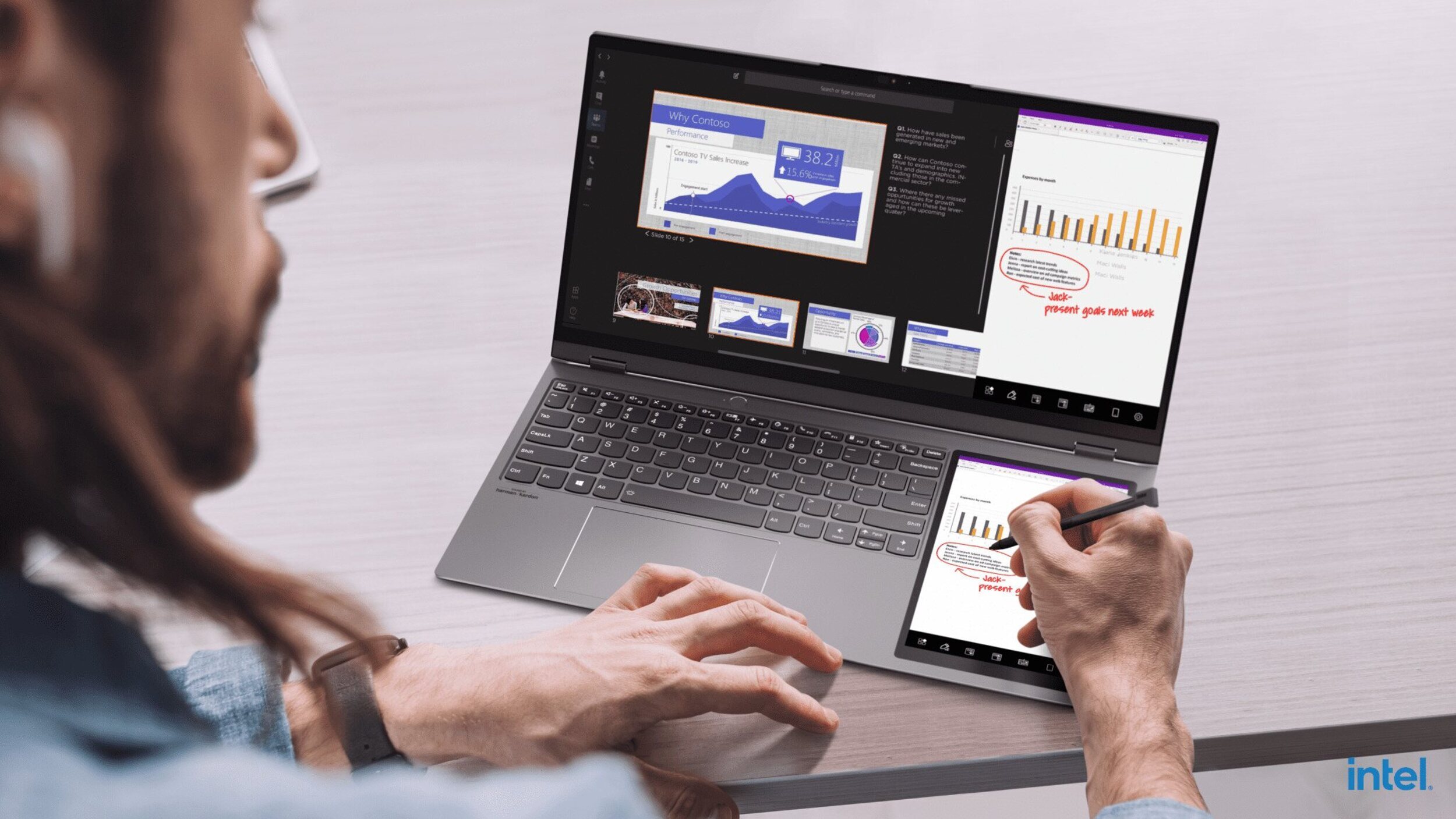 Lenovo ThinkBook Plus Gen 3 - Las utilidades de la pantalla secundaria son casi infinitas.