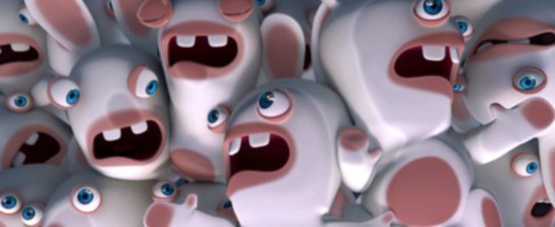 'Rabbids vivitos y oKupando el salón'